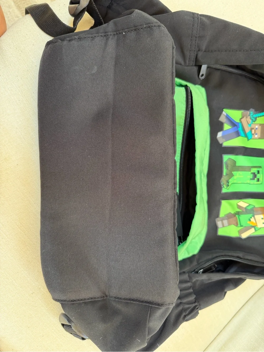 H&M Black and Green Minecraft Kids Backpack